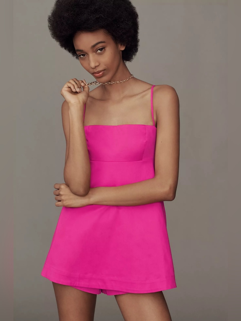 By Anthropologie Square-Neck Peplum Romper